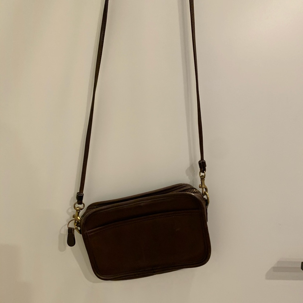 Vintage brown leather coach purse